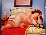 Fernando Botero Canvas Paintings - The Letter 1976